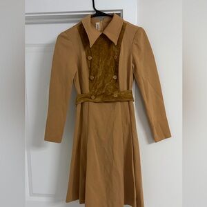 Vintage Tan Long Sleeve Dress